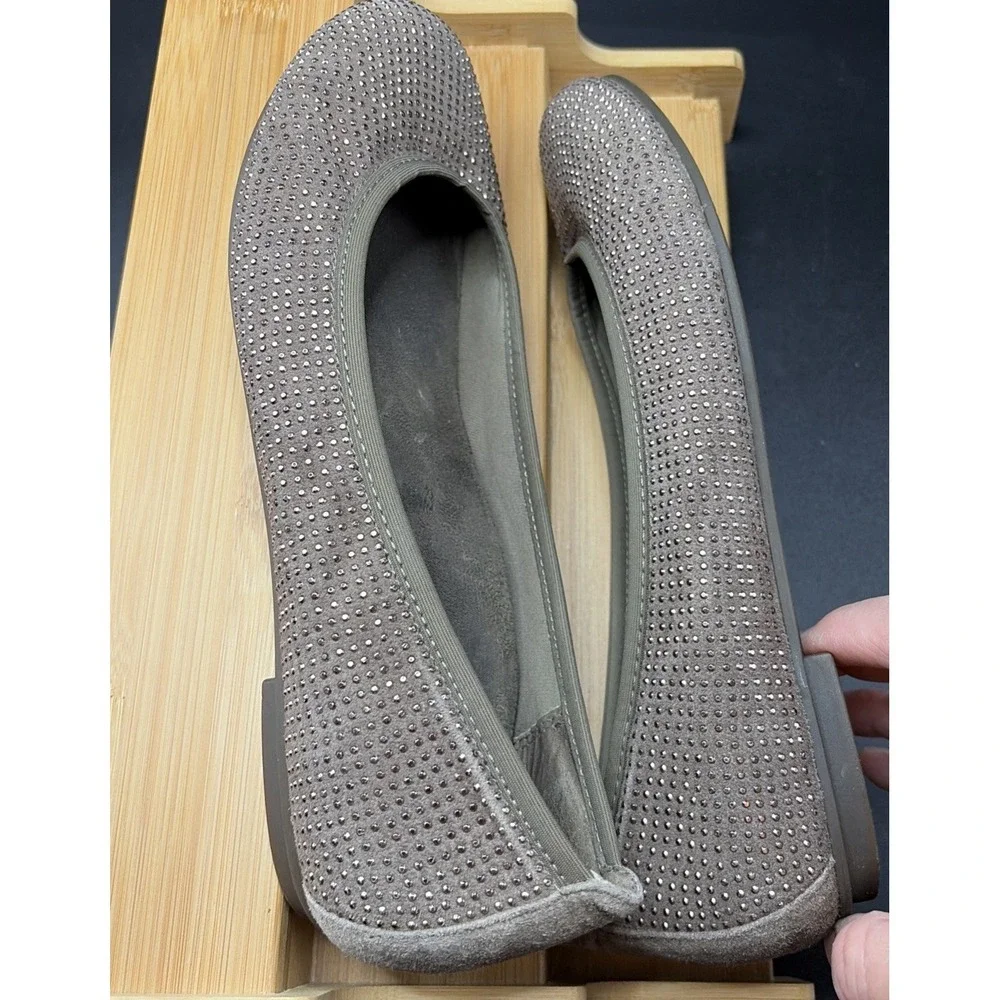 Vionic Ballet Flats Womens Size 8 Brown Sparkly Arch‎ Support Comfort Shoes